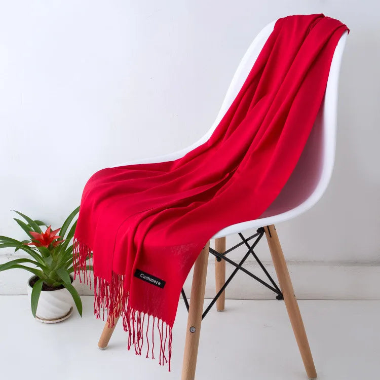 Fashion Solid Scarf Women Cashmere Soft Winter Warm Scarves Hijab Female Long Headband Shawl Wraps Bandana Foulard 2022 Echarpe Quick Pick Grocers